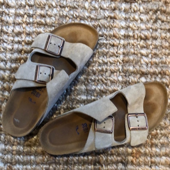 Birkenstock Shoes - Birkenstock Taupe Arizona Sandals 39/8 Narrow